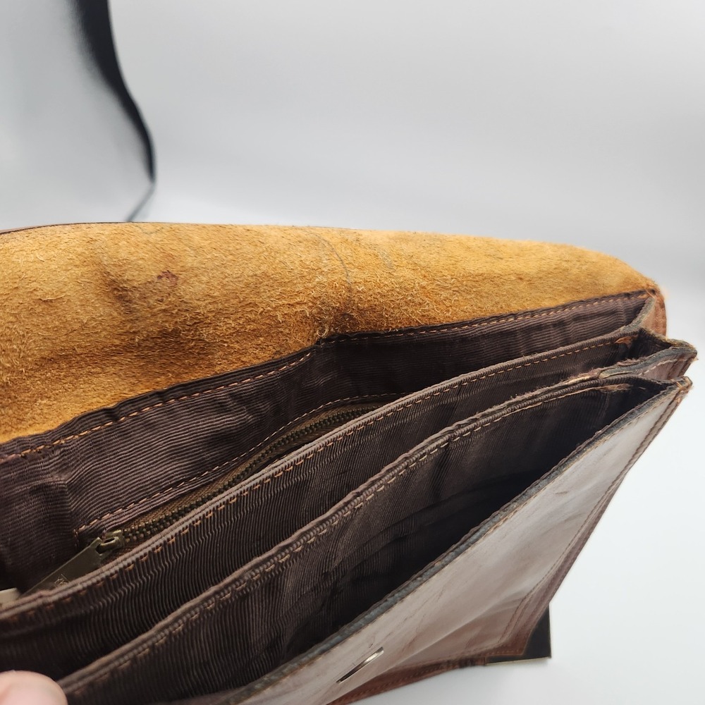 Vintage Tammy Brooke Genuine Leather Clutch Folio Brown 12x9.5 Made in Korea - Picture 5 of 8
